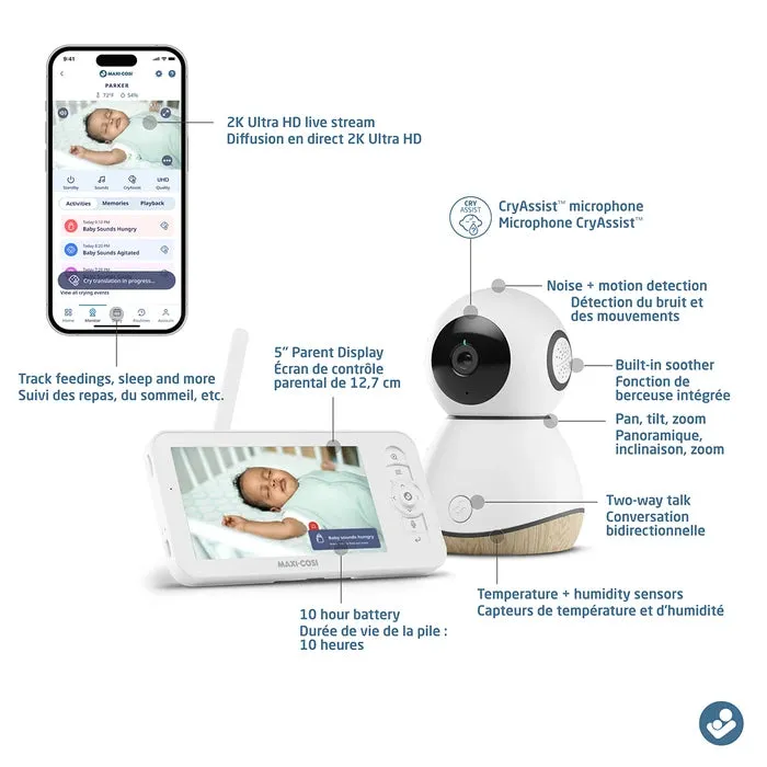 Maxi-Cosi See Pro 360° Baby Monitor & Parent Unit With CryAssist Technology