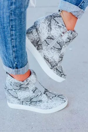May Sneaker Wedge - Snakeskin - Slightly Imperfect