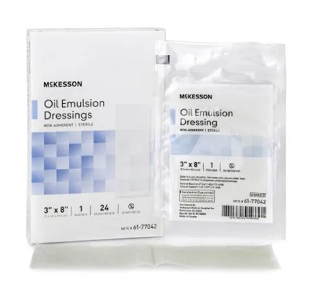 McKesson Performance Oil Emulsion Impregnated Gauze 3"X8" Sterile - Box of 24 - Model 61-77042 by McKesson