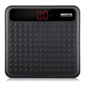 MEDITIVE Digital Human Weight Scale, Anti-Slip Fiber Body Weighing Machine 180 Kg (Black)