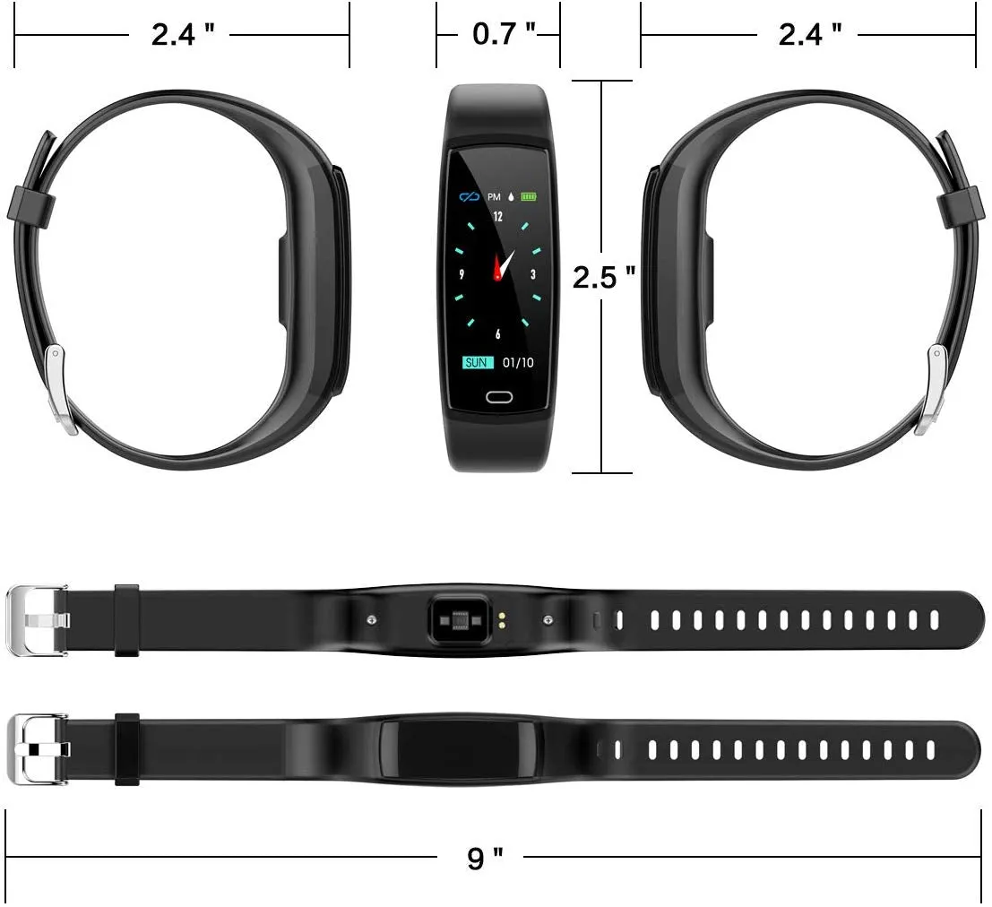 Mgaolo Fitness Tracker,Activity Health Tracker Waterproof Smart Watch Wristband with Blood Pressure Heart Rate Sleep Monitor Pedometer Step Calorie Counter for Android and iPhone