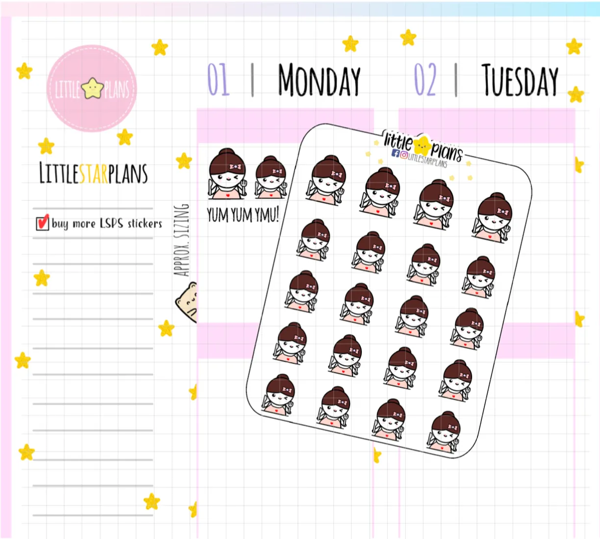 Mimi Having a Big Feast Planner Stickers (M156)