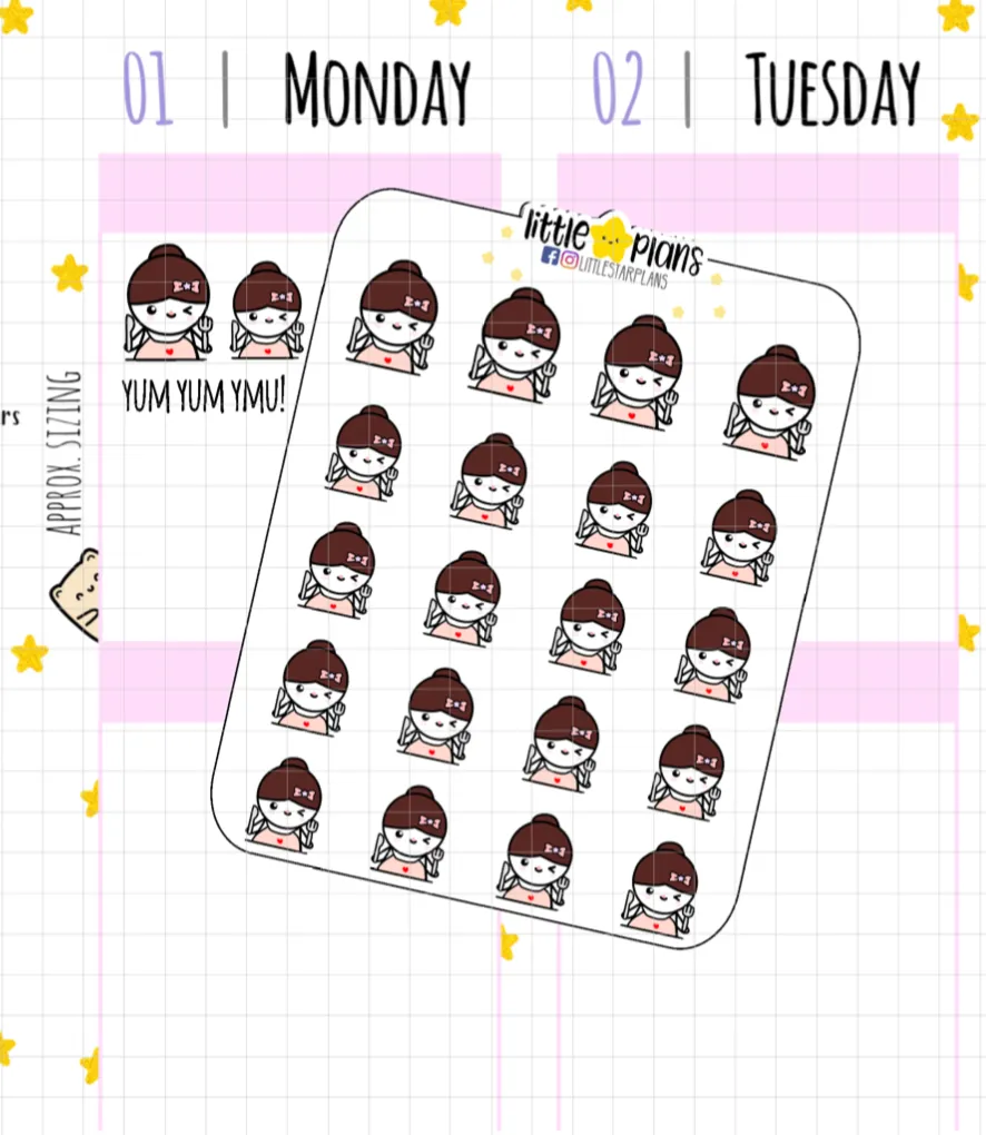 Mimi Having a Big Feast Planner Stickers (M156)