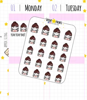 Mimi Having a Big Feast Planner Stickers (M156)