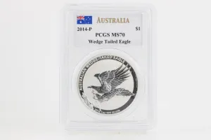 MS70 2014-P Wedge Tailed Eagle Mercanti Signature Australia $1 1-oz Silver