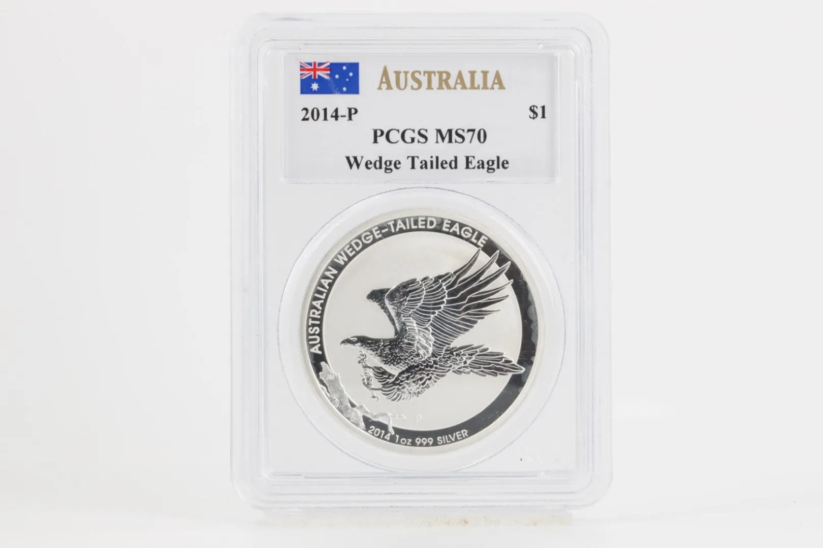MS70 2014-P Wedge Tailed Eagle Mercanti Signature Australia $1 1-oz Silver
