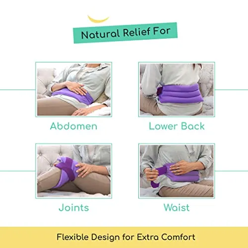My Heating Pad for Cramps and Lower Back with Full Body Strap | Perfect Microwave for Sore Muscles, Stress Relief, and Relaxation | American Made Hot Packs for Pain (Purple)