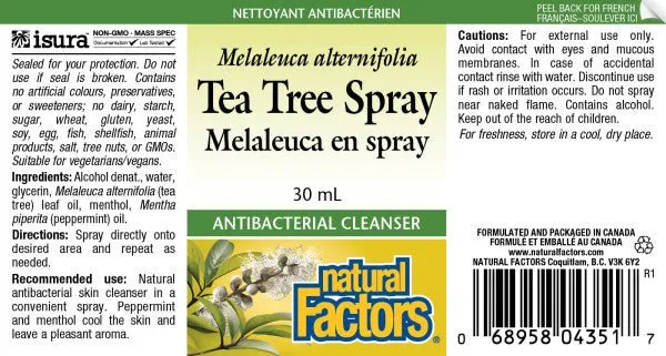 Natural Factors Tea Tree Spray 30mL