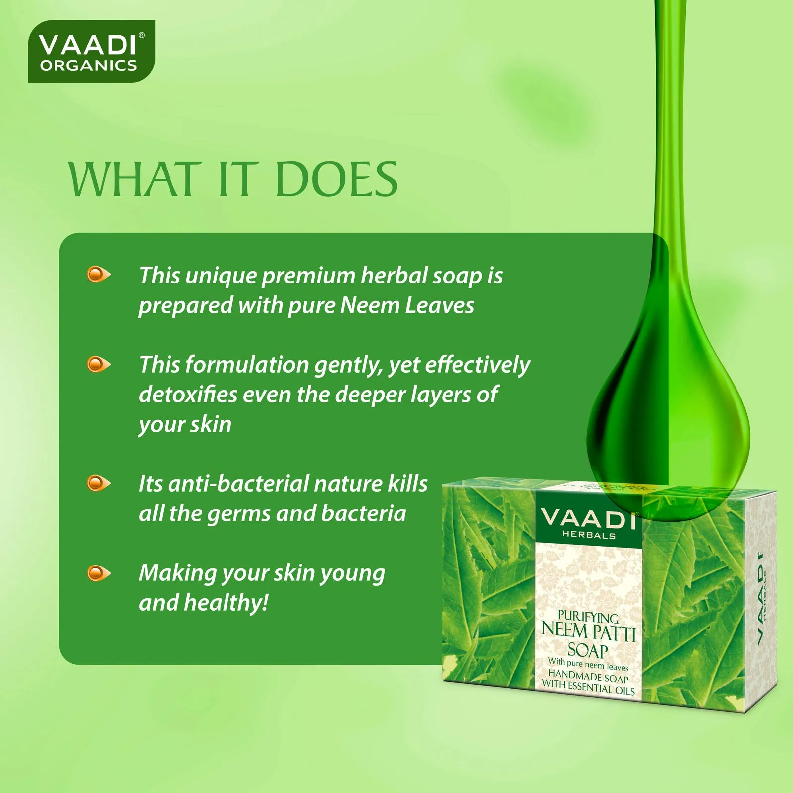 Neem Patti Soap - Contains pure Neem leaves (75 gms)