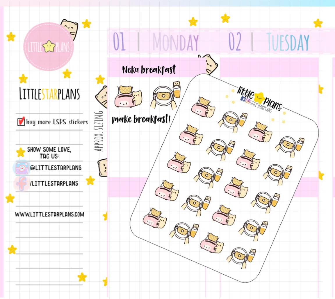 Neku Cute Breakfast Planner Stickers (N48)