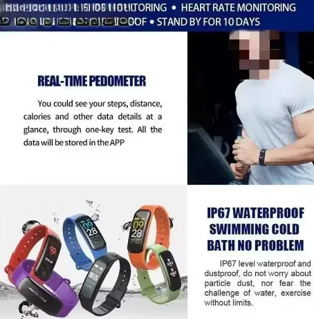NEW C1 Plus Smart Watch for Men Women Bluetooth Sports Bracelet Step Counting Fitness Tracker Heart Rate Blood Pressure Sleep Monitor, Black