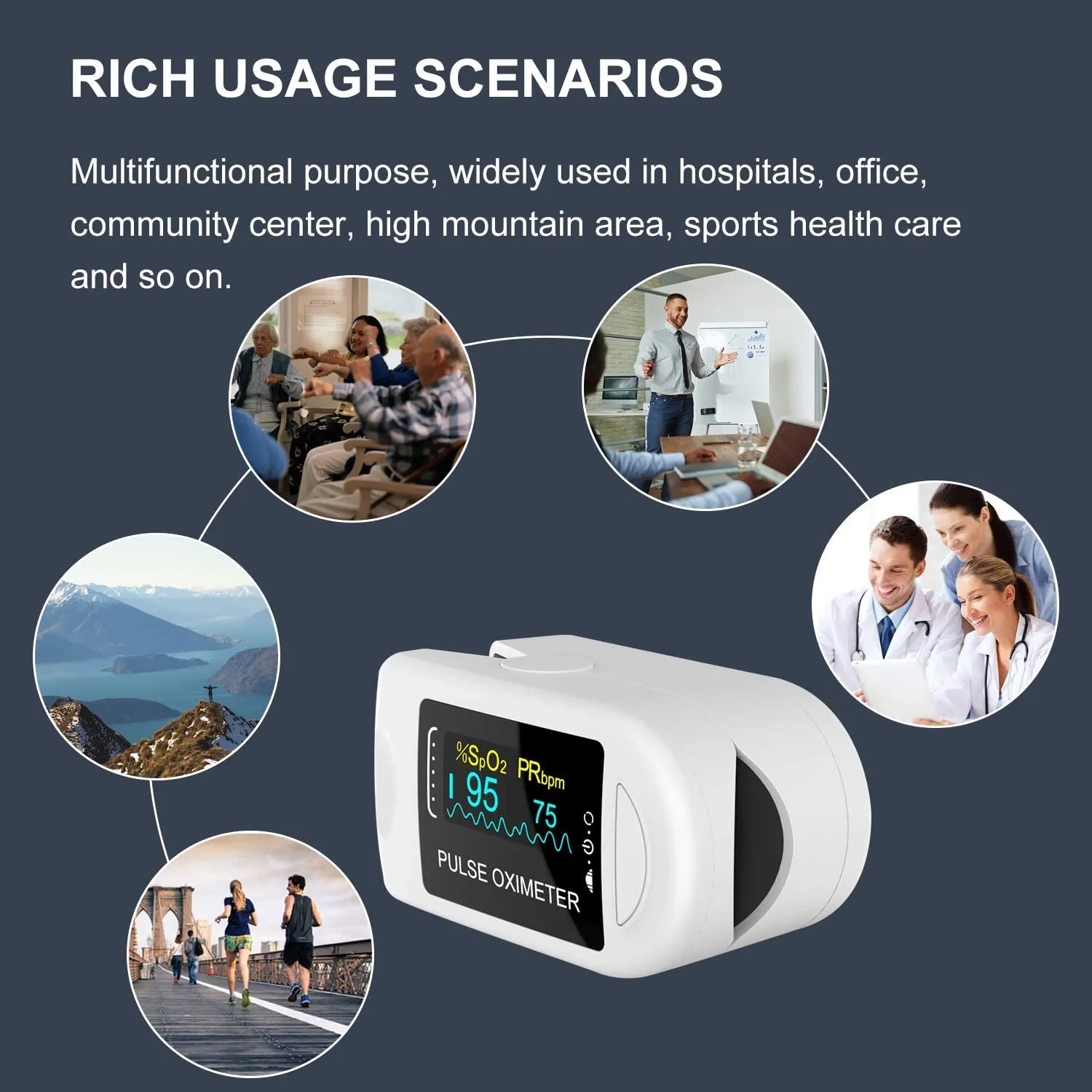 New in box! Pulse Oximeter, Heart Rate ,Smart Unit with Oxygen Levels! Simply place it on your finger, includes manual
