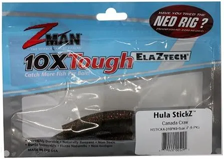 NEW IN PACKAGE! Z-MAN HULA STICKZ 6 PACK! CANADA CRAW! FISHING BAIT