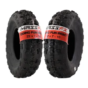 New MASSFX (2) 22x7x10 Sport ATV Tires 22x7-10 Front 2 Set 4 ply 22x7/10