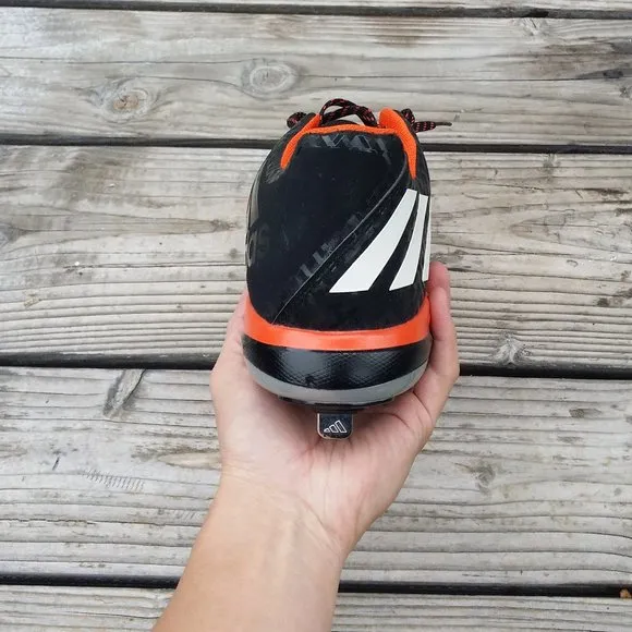 New Men Adidas PowerAlley Orange Black Metal Baseball Cleats Shoes