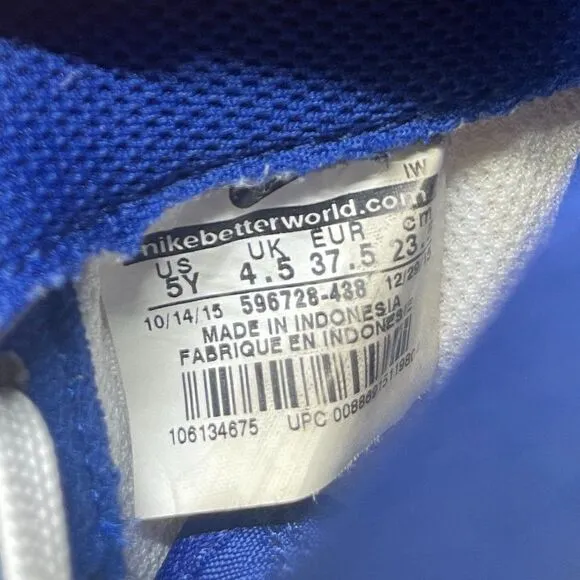Nike Air Force 1 GS 596728-438 Youth Size 5Y- Blue White