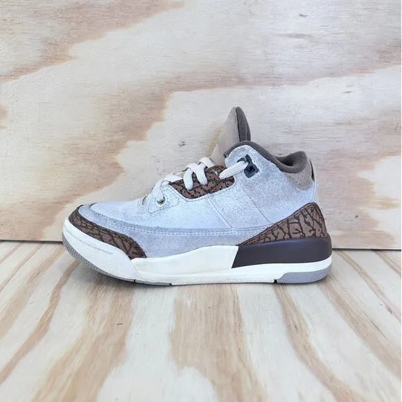 Nike-Air Jordan 3 Retro P-Sneakers-White/Brown-Kids Little Unisex-13C-DM0966-102