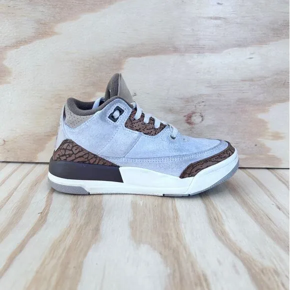Nike-Air Jordan 3 Retro P-Sneakers-White/Brown-Kids Little Unisex-13C-DM0966-102