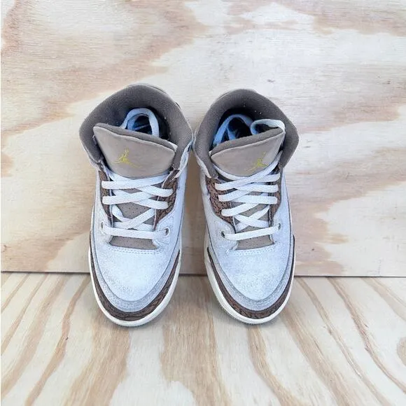 Nike-Air Jordan 3 Retro P-Sneakers-White/Brown-Kids Little Unisex-13C-DM0966-102