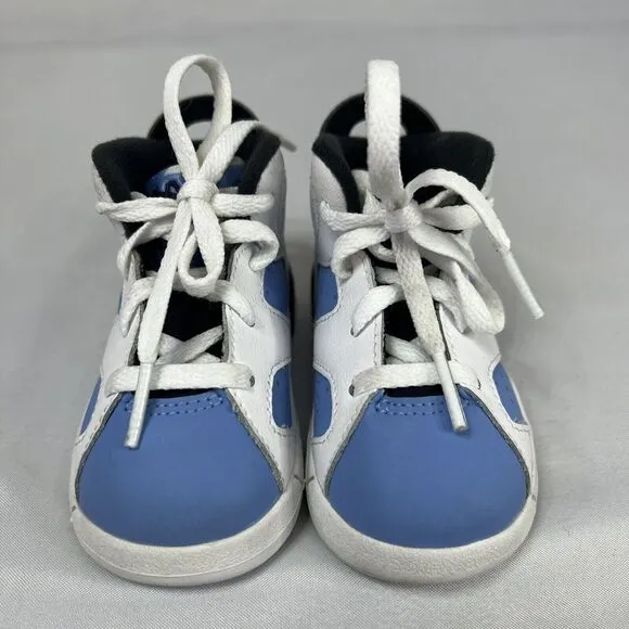 Nike Air Jordan 6 Retro UNC Toddler Shoes Size 5C White Blue DV3606-410