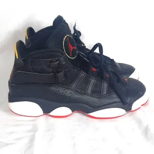 Nike Air Jordan 6 Rings His Airness GS Youth Shoes Size 6Y Black Red 323419-063