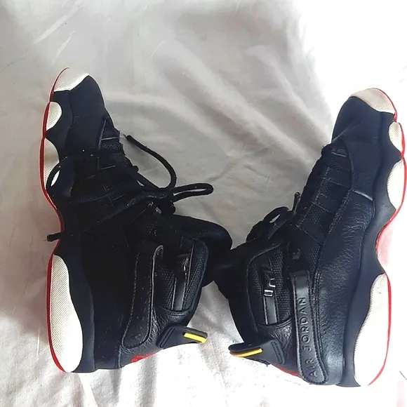 Nike Air Jordan 6 Rings His Airness GS Youth Shoes Size 6Y Black Red 323419-063