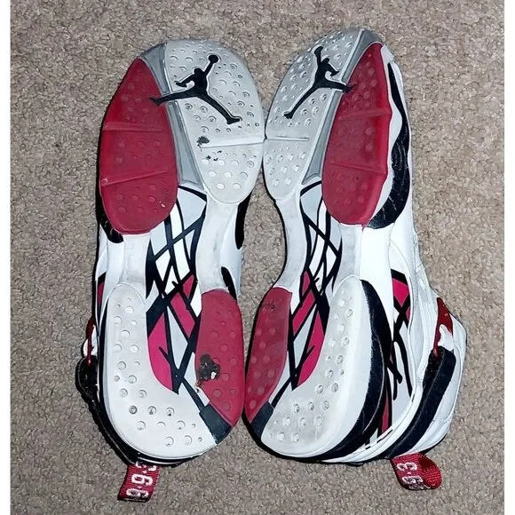 Nike Air Jordan 8 Retro Bg Gym Wolf Black White Red GS 6Y