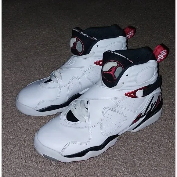 Nike Air Jordan 8 Retro Bg Gym Wolf Black White Red GS 6Y