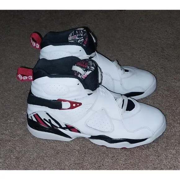 Nike Air Jordan 8 Retro Bg Gym Wolf Black White Red GS 6Y