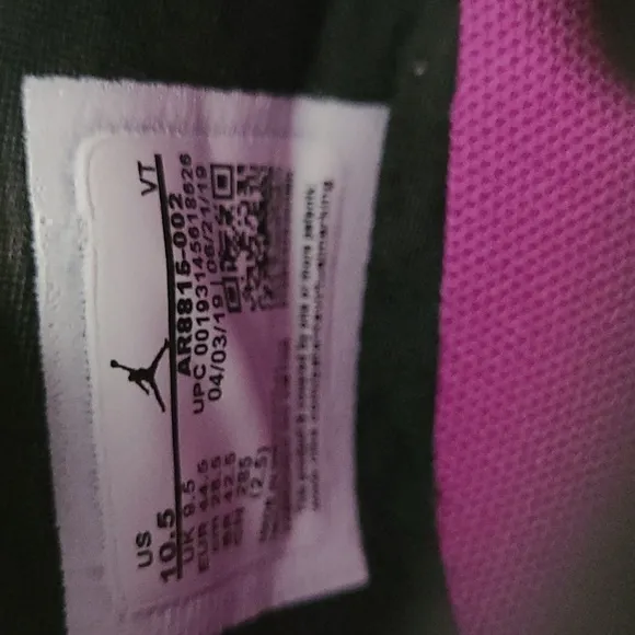 Nike Air Jordan React Havoc Black Gray Purple Size 10.5
