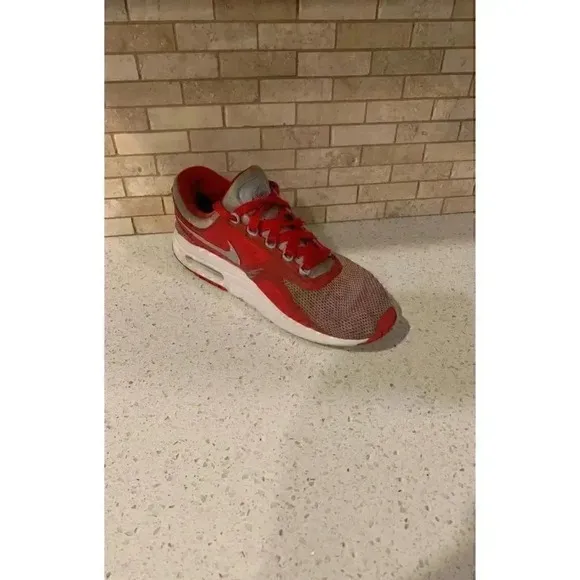 Nike Air Max Zero Essential GS Red White Gray Sneakers 881224-003