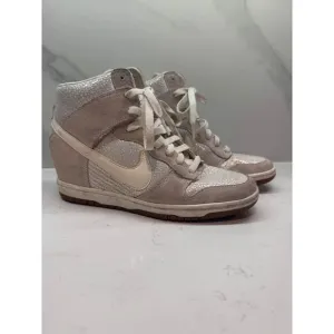 Nike Women Size 9 Shoe Dunk Sky High Top Iridescent Sneaker Hidden Heel Platform