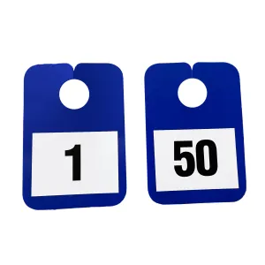 Numbered Mirror Hangers - Blue | Car Key Tracking System