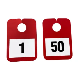 Numbered Mirror Hangers - Red| Car Key Tracking System