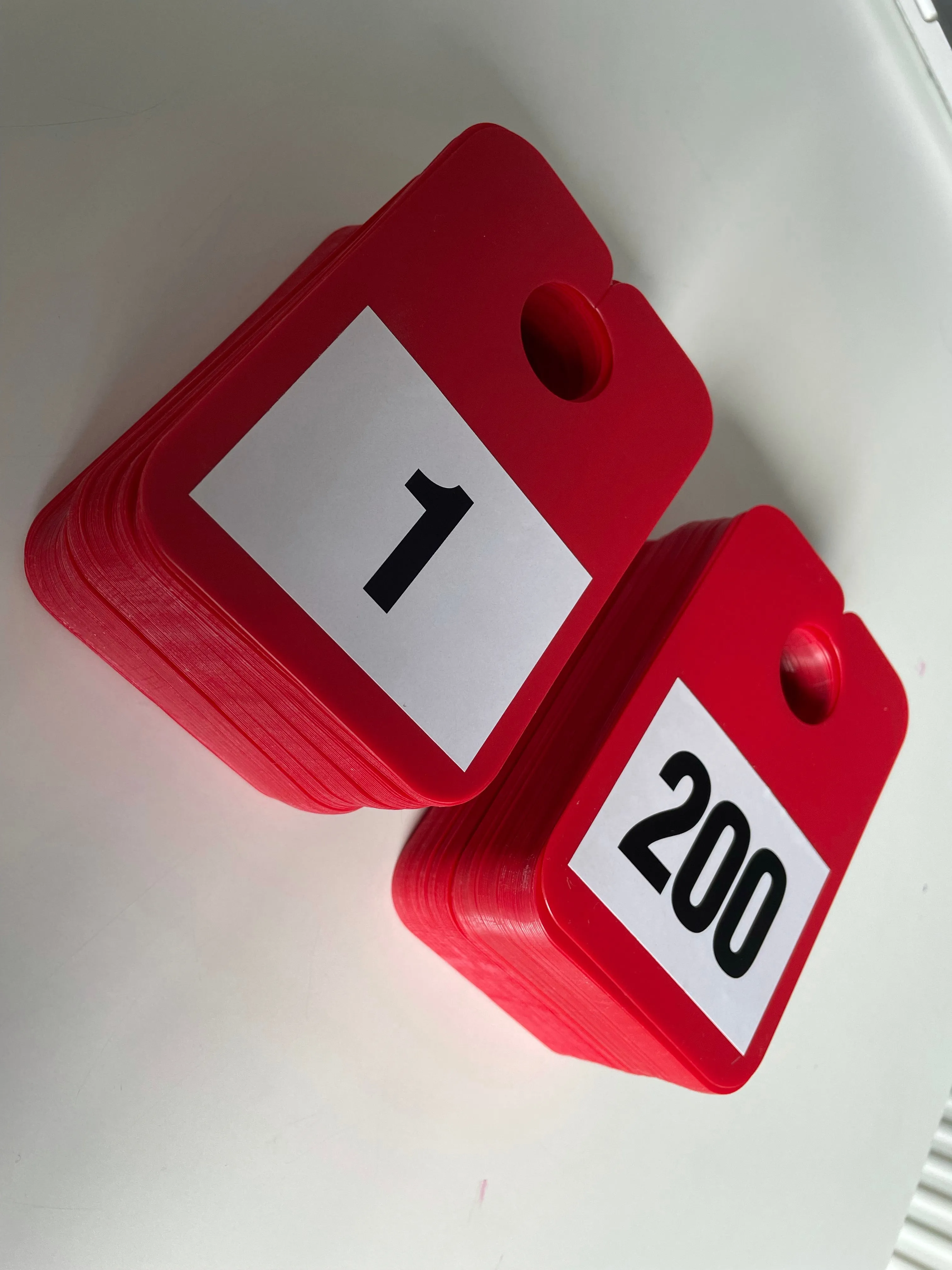 Numbered Mirror Hangers - Red| Car Key Tracking System