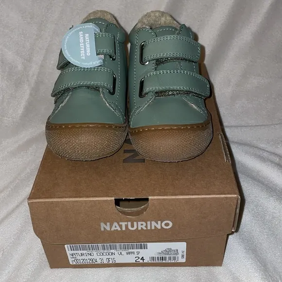 NWT NATURINO COCOON VL First Step Shoes with Wool Lining in Sage