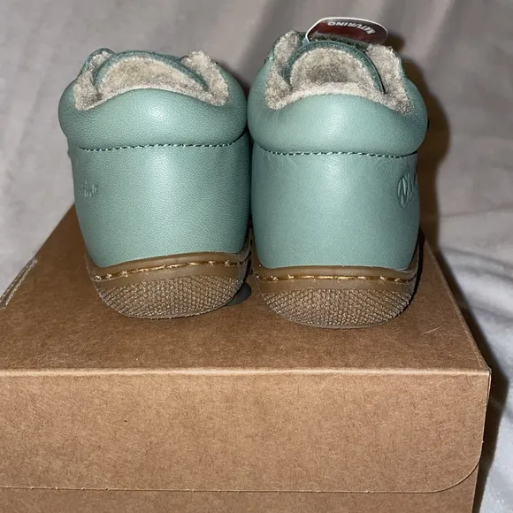 NWT NATURINO COCOON VL First Step Shoes with Wool Lining in Sage