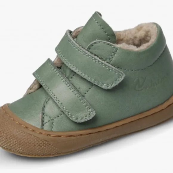 NWT NATURINO COCOON VL First Step Shoes with Wool Lining in Sage