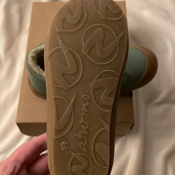 NWT NATURINO COCOON VL First Step Shoes with Wool Lining in Sage