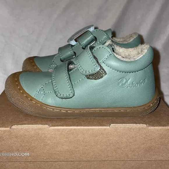 NWT NATURINO COCOON VL First Step Shoes with Wool Lining in Sage