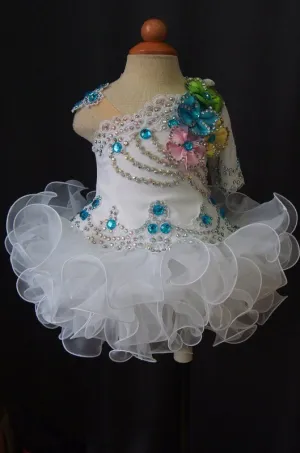 One Shoulder Baby Miss/Infant/toddler/baby/children/kids Girl's Pageant Dress G088