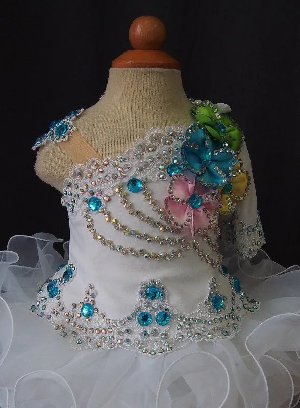 One Shoulder Baby Miss/Infant/toddler/baby/children/kids Girl's Pageant Dress G088