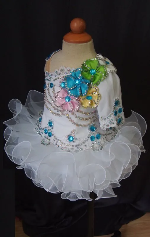 One Shoulder Baby Miss/Infant/toddler/baby/children/kids Girl's Pageant Dress G088
