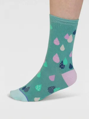 Oriane Weather Organic Cotton Socks in Litchen Green by Thought, Size 4-7