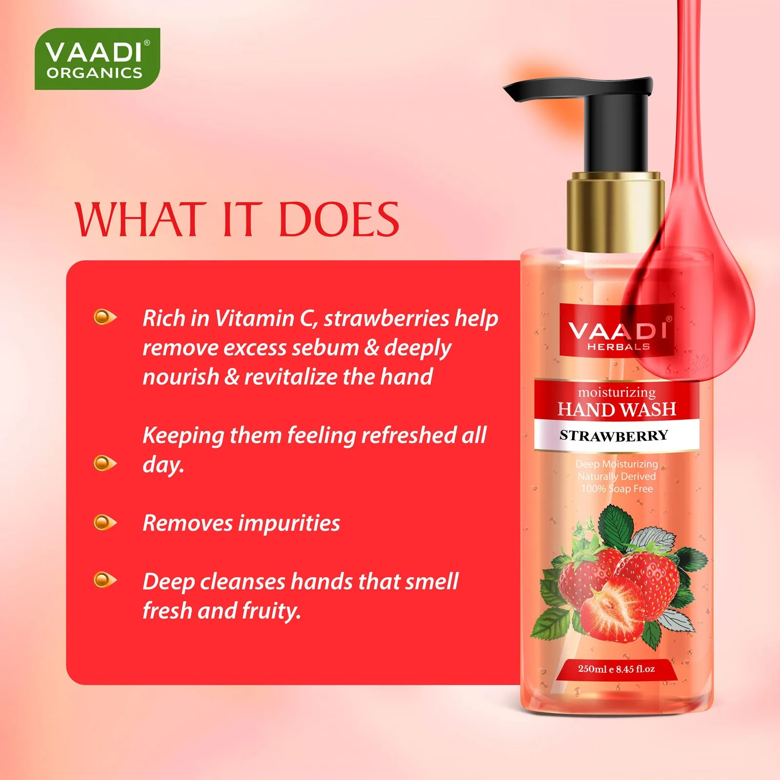 Pack of 2 Deep Moisturizing Strawberry Hand Wash (250 ml x 2)