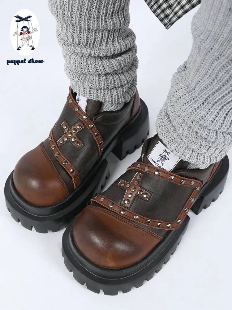 Platform leather shoes【s0000011448】