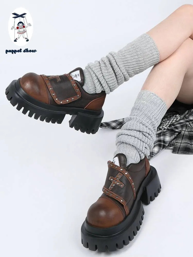 Platform leather shoes【s0000011448】