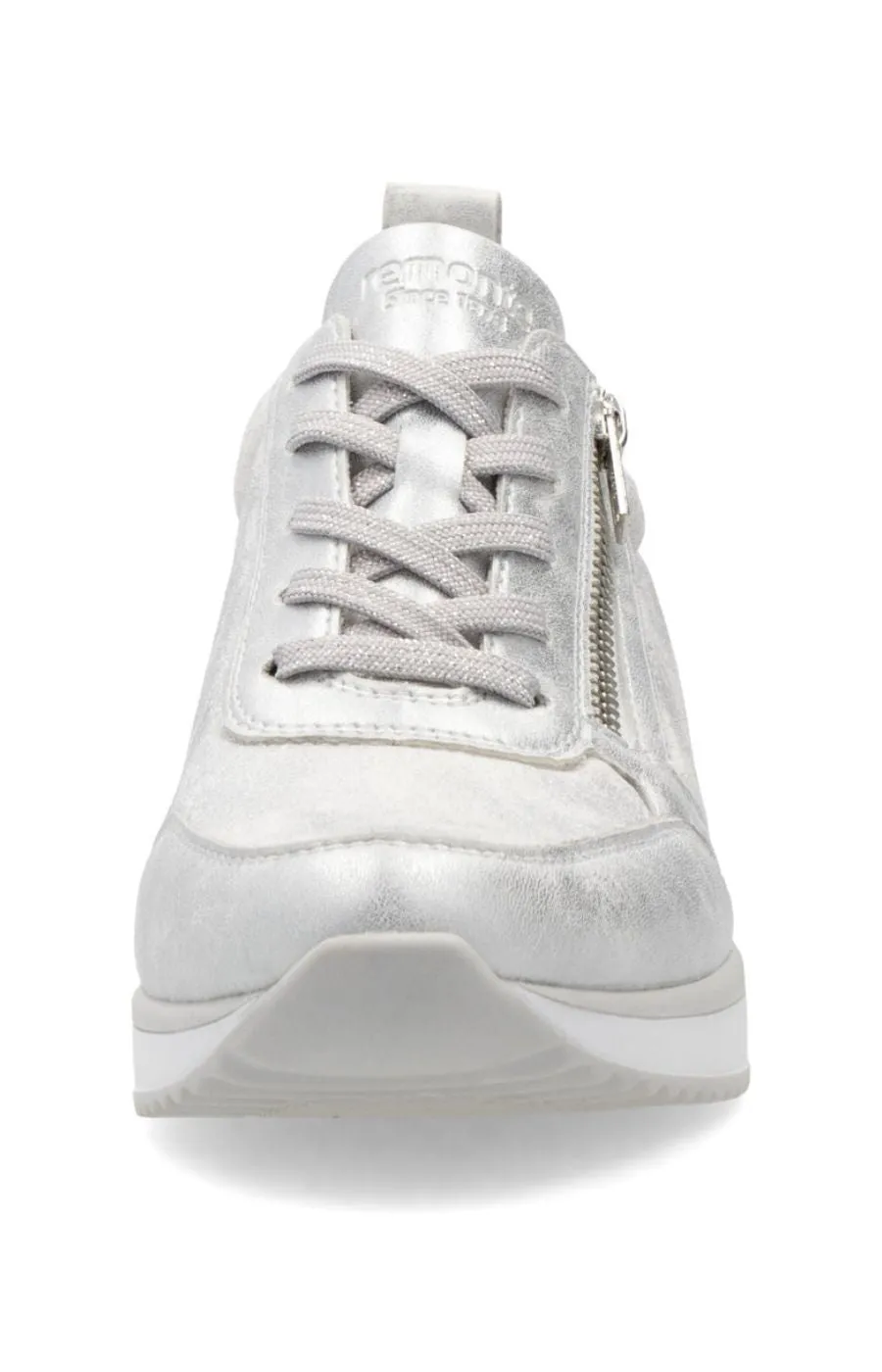 Remonte Zipped Wedge Trainer in Silver