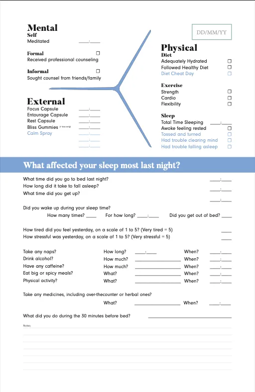 Rest Booklet   Tracking Journal - PDF