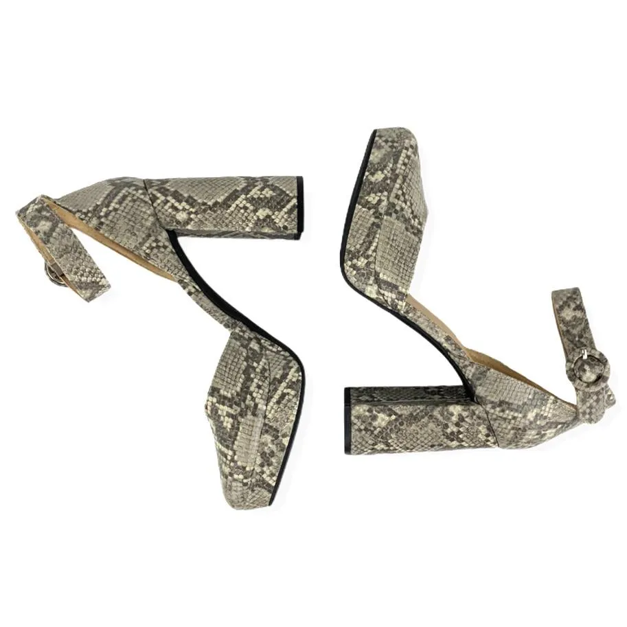 RILEY Women's Animal Print High Block Heel Platform